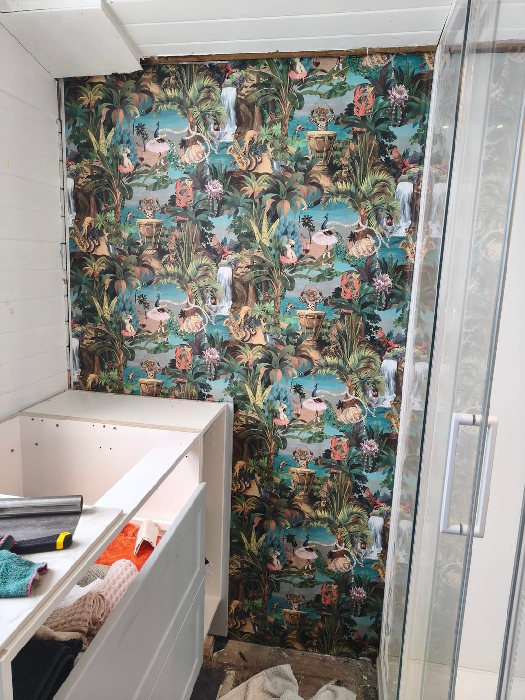 Customer photo review of Sunset Carnival – Seaside Scene Wallpaper – Multi