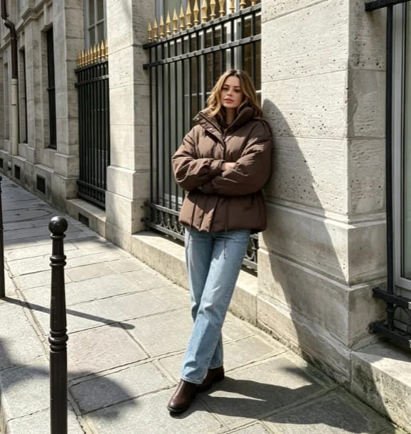 Customer photo review of Mary Oversized Drawstring Waist Puffer Jacket