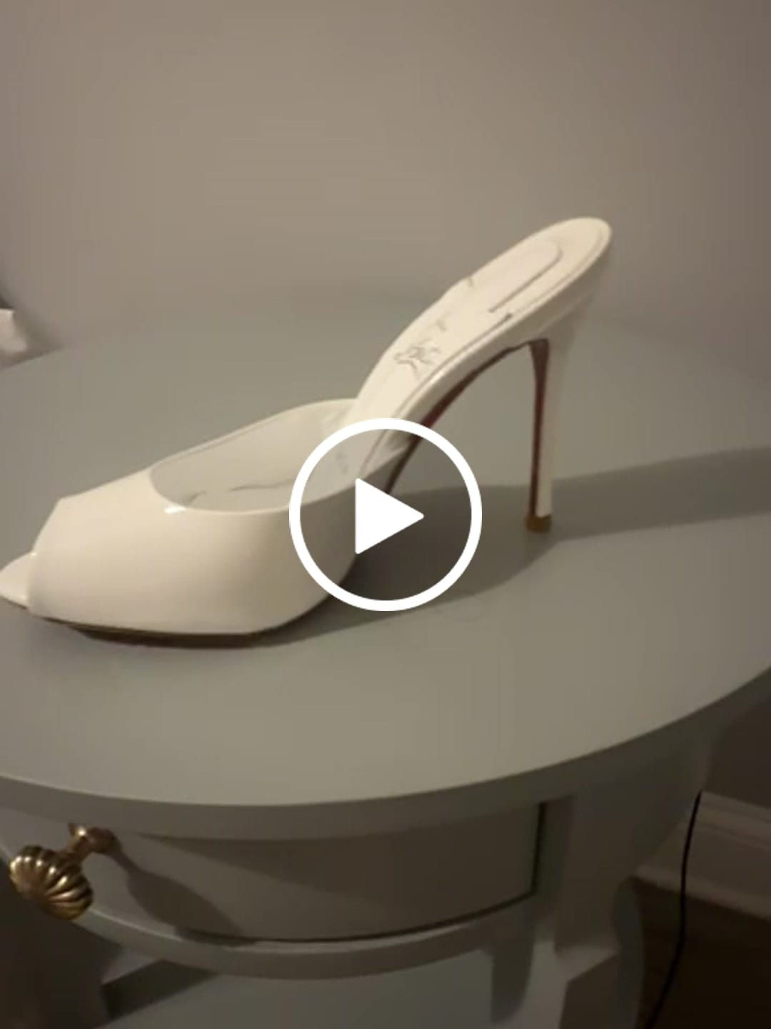 Customer video review of CL Mules White Patent Leather