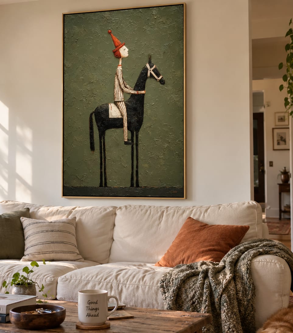 Customer photo review of Black Rider-Horse Painting