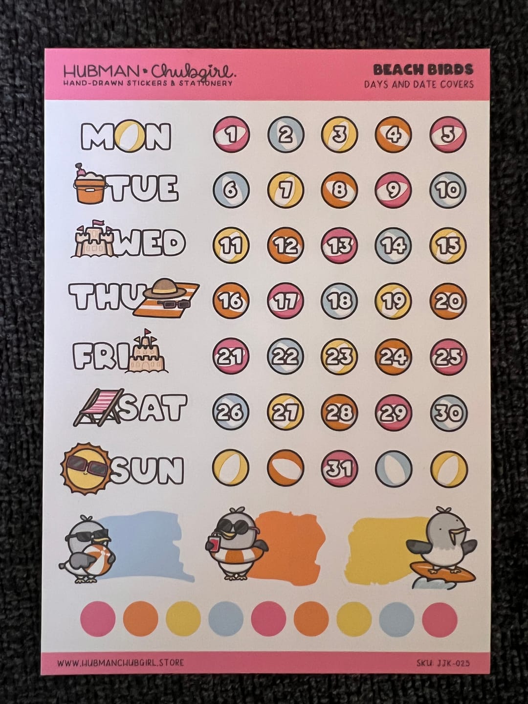 Customer photo review of Beach Birds Days and Date Covers