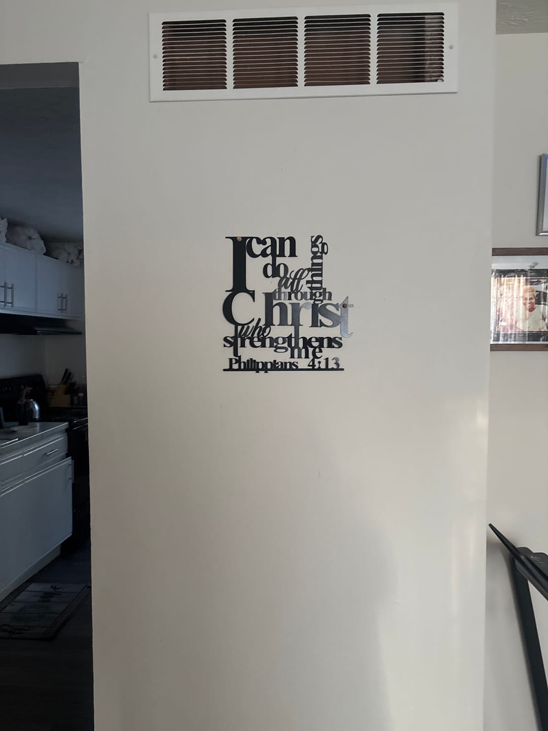 Customer photo review of Christianartworkshop Philippians 4:13 I Can Do All Things Metal Wall Decor: Christ’s Strength for Your Walls