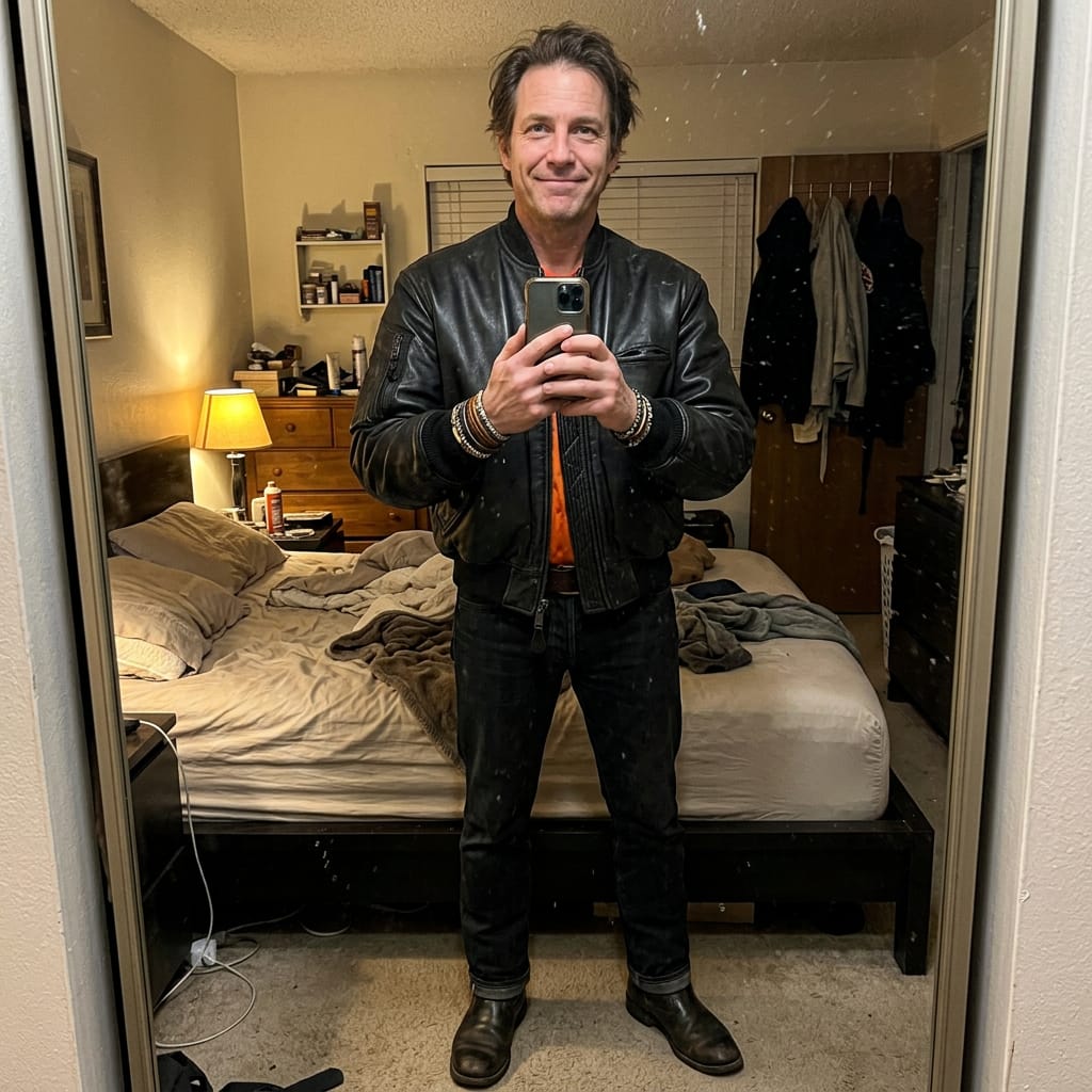 Customer photo review of Luxus Herbst Winter Lederjacke