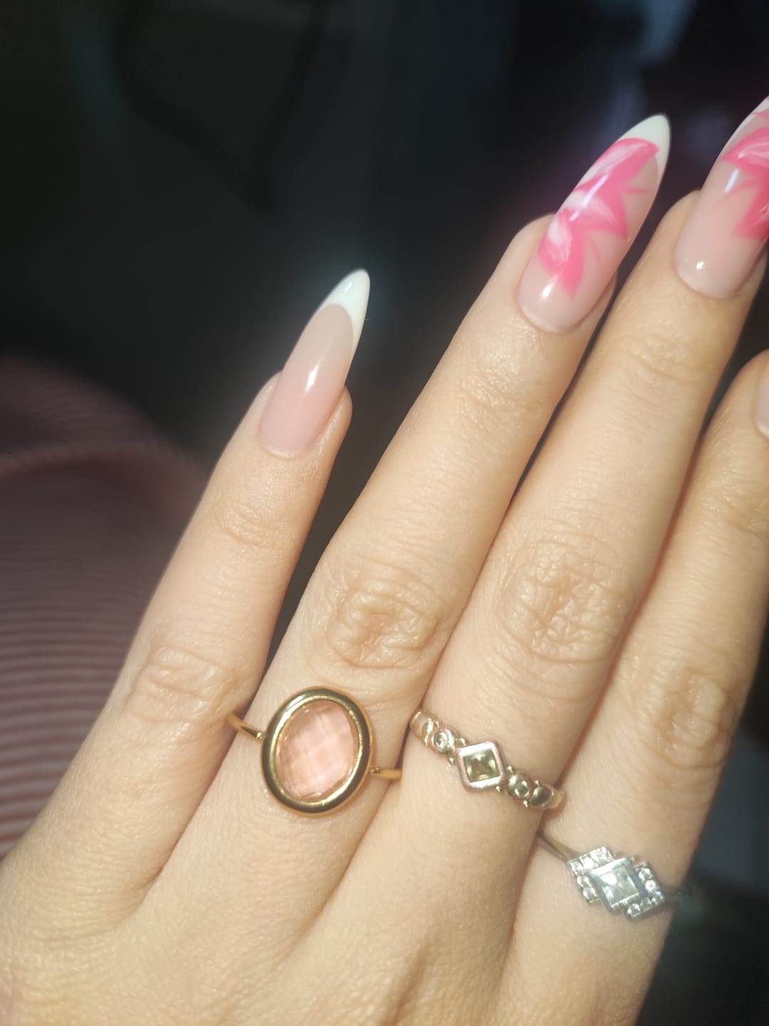 Customer photo review of Pink Rose Crystal Gold Ring
