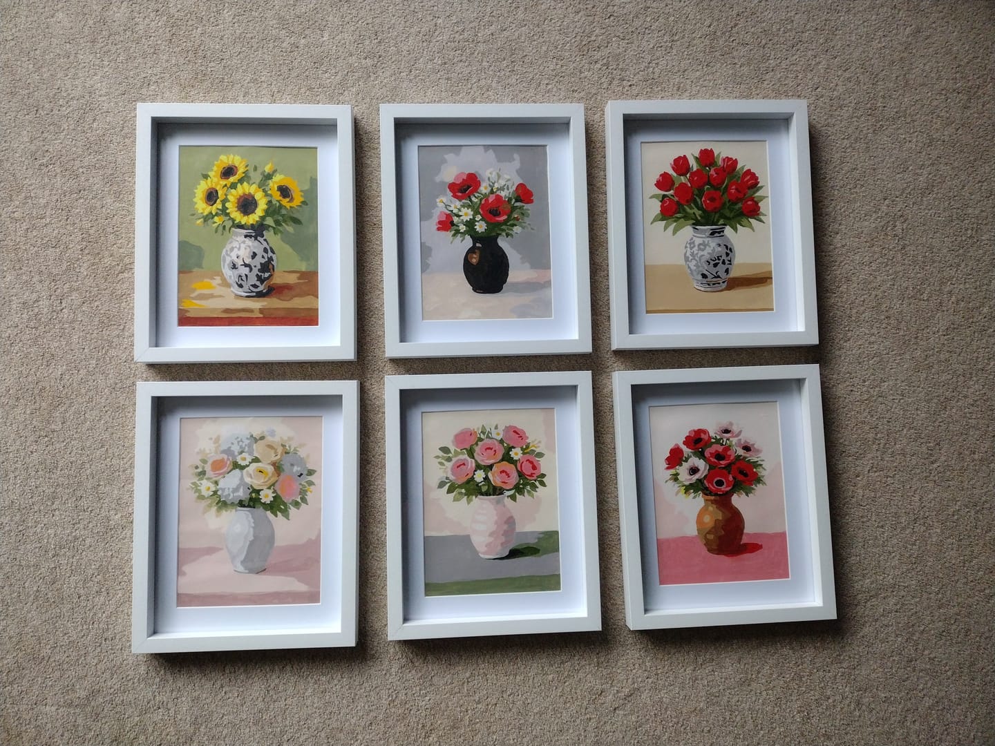 Customer photo review of 6 Mini Paintings - Flowers in Vases Set