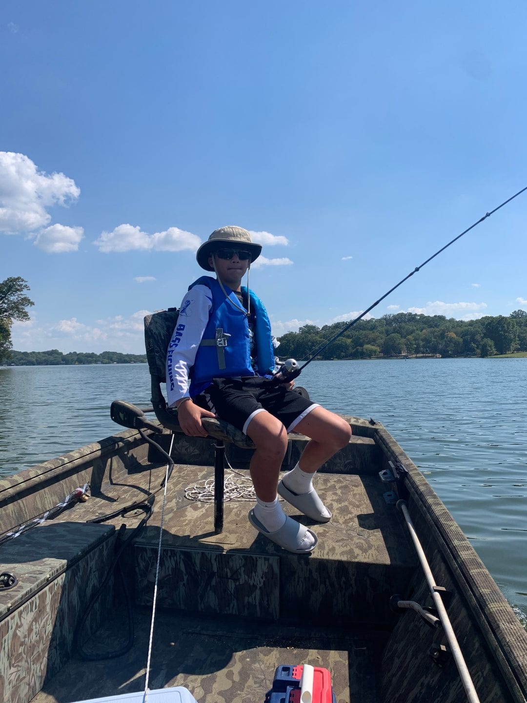 Customer photo review of Halloween Cowboy Trout Fishing T-Shirt Pumpkin Fishing Tee