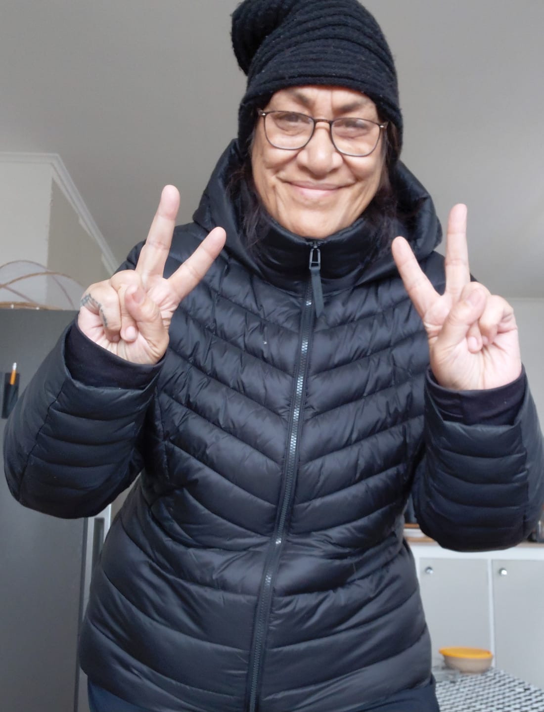 Customer photo review of Denver Polyfill Puffer Jacket - Navy