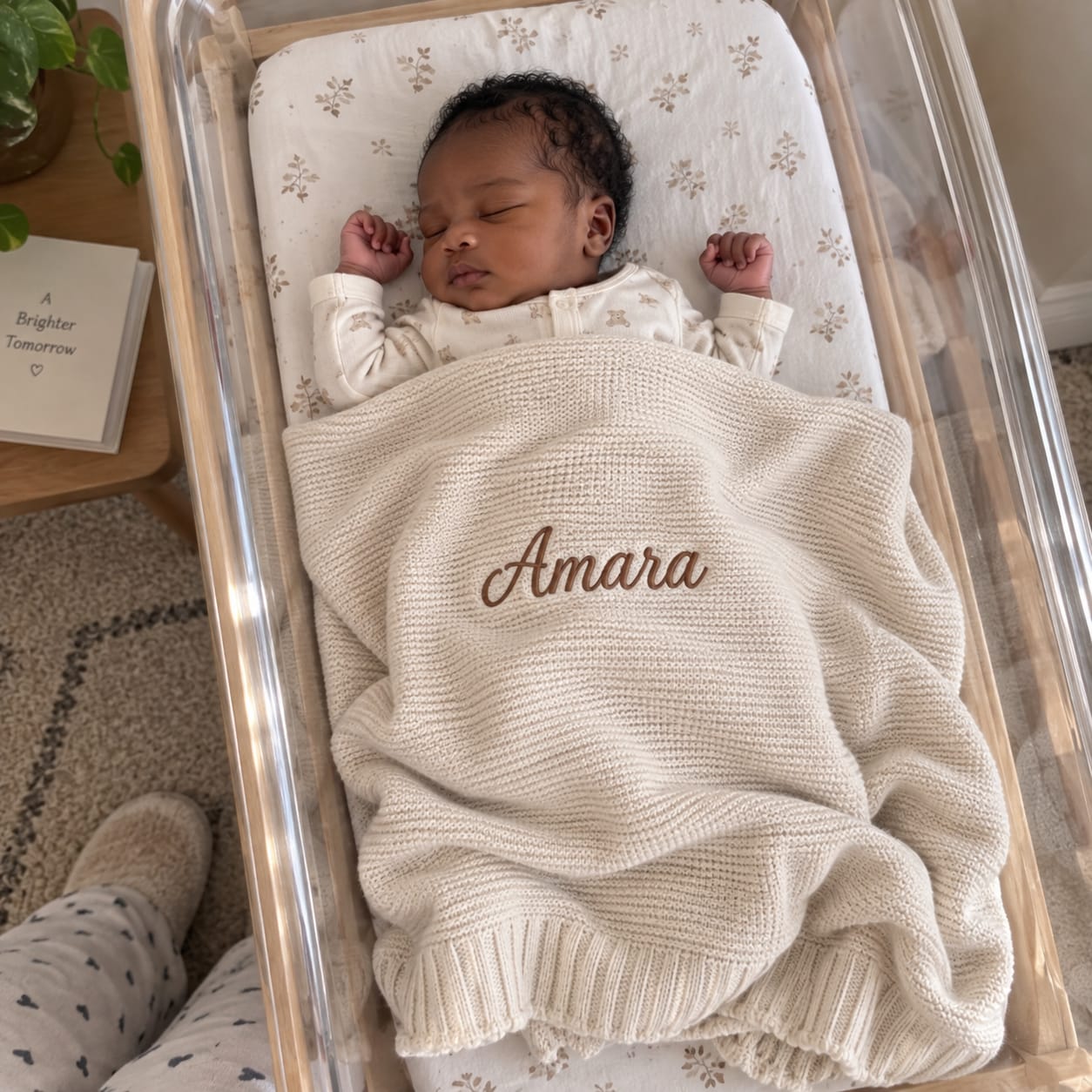 Customer photo review of Evernest Personalized Baby Blanket
