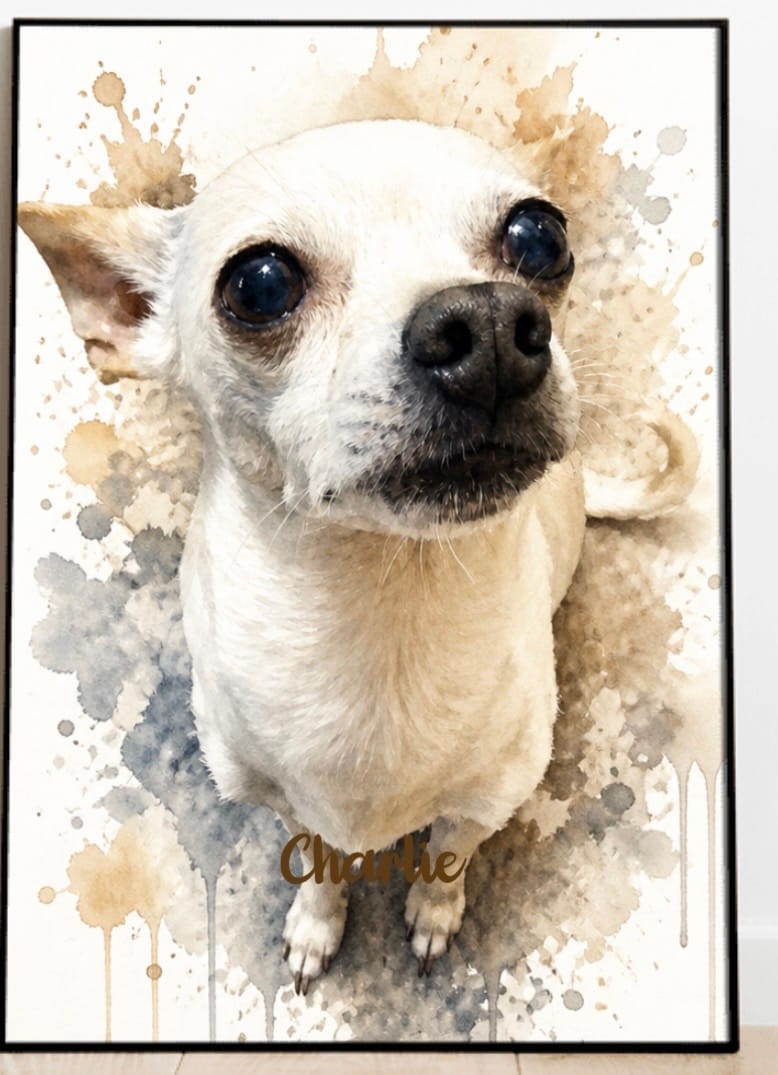 Customer photo review of Watercolor Realistic Portrait - Personalized Poster