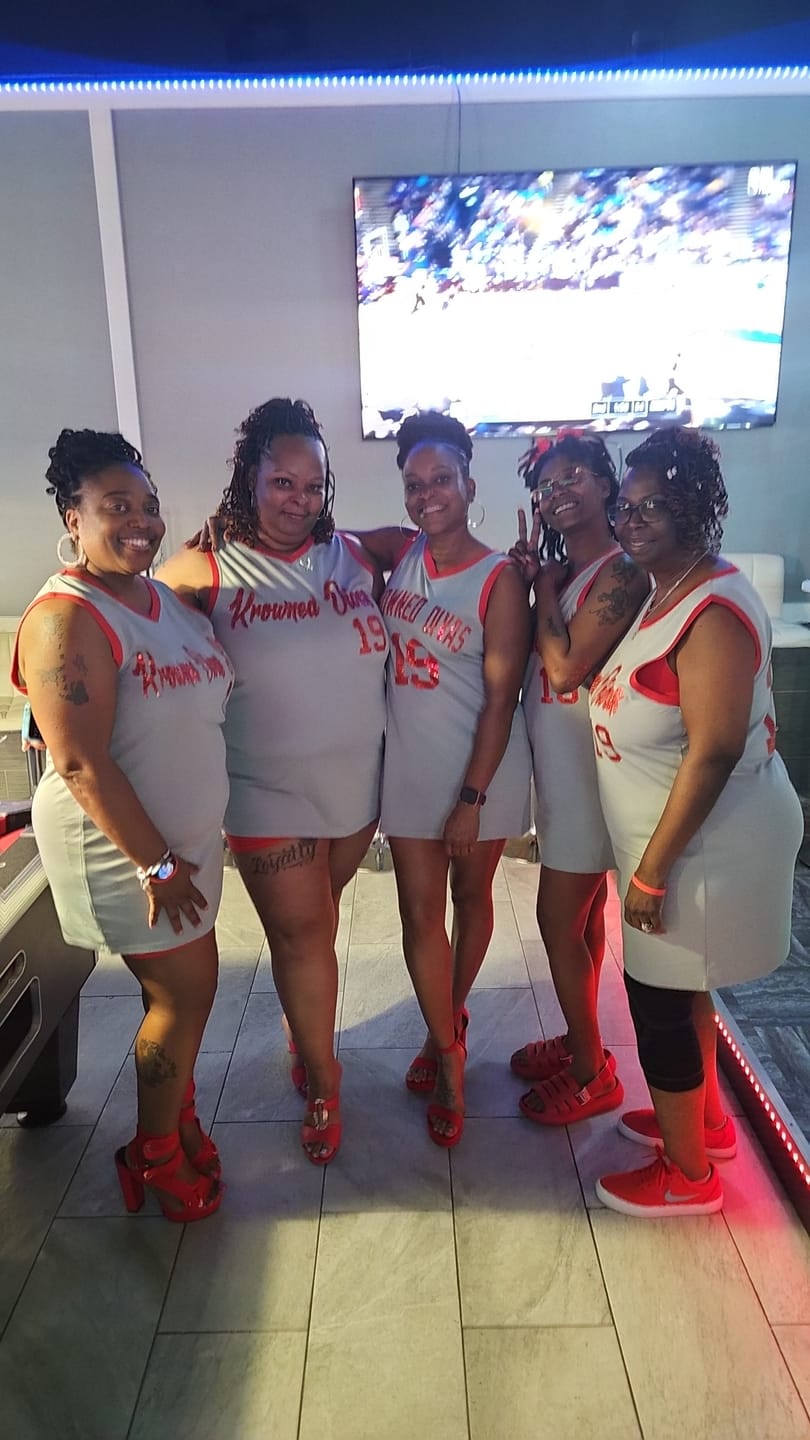 Customer photo review of Custom Silver Red Women Basketball Jersey Sequined Dress