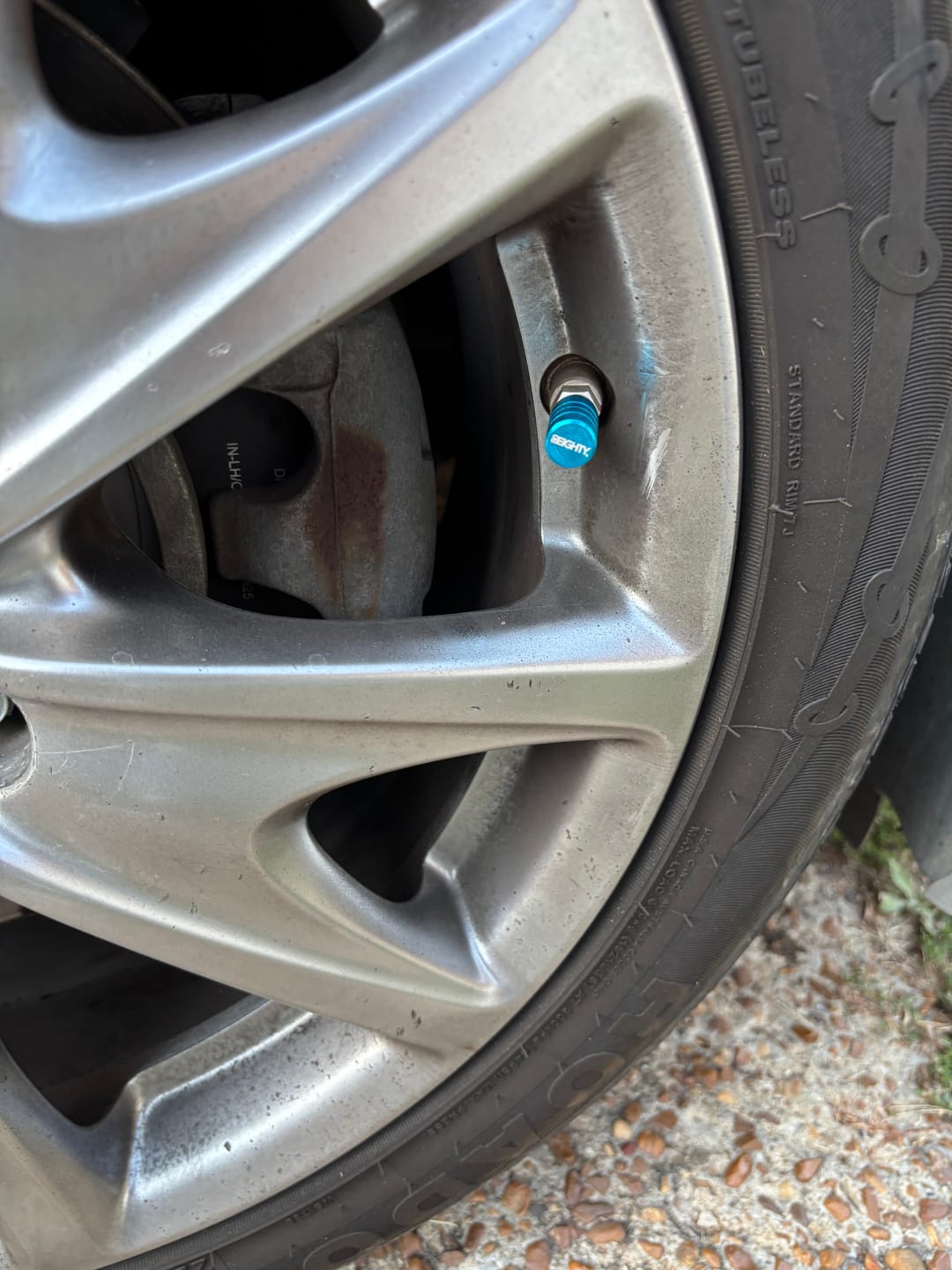 Customer photo review of 80Eighty® Teal Valve Stem Caps