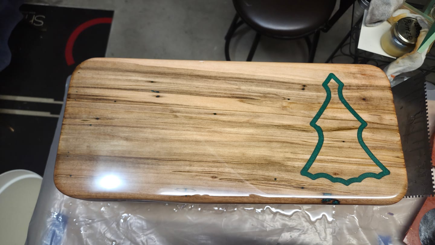 Customer photo review of 9.0x6.5" Christmas Tree Tray 1 Acrylic Router Template [Limited Edition]