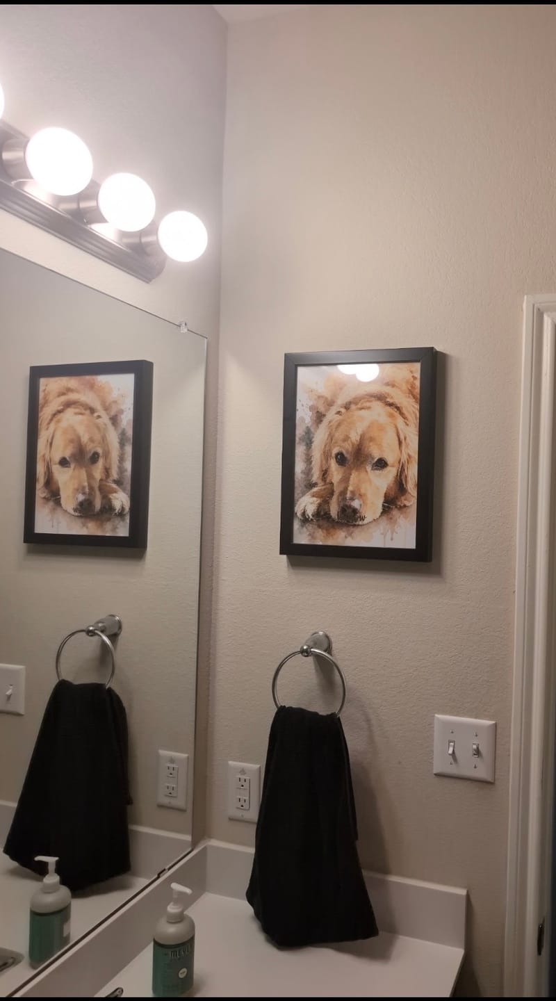 Customer photo review of Watercolor Realistic Portrait - Personalized Poster