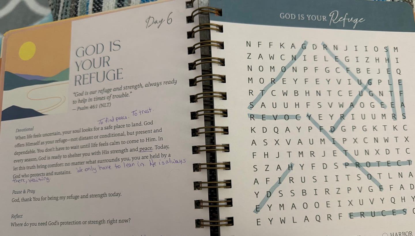 Customer photo review of Be Still: Word Search Devotional for Peace & Rest in God
