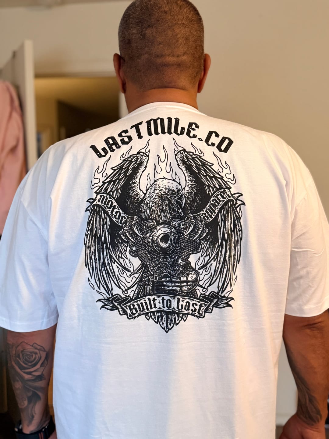 Customer photo review of Wing and Iron Tee White
