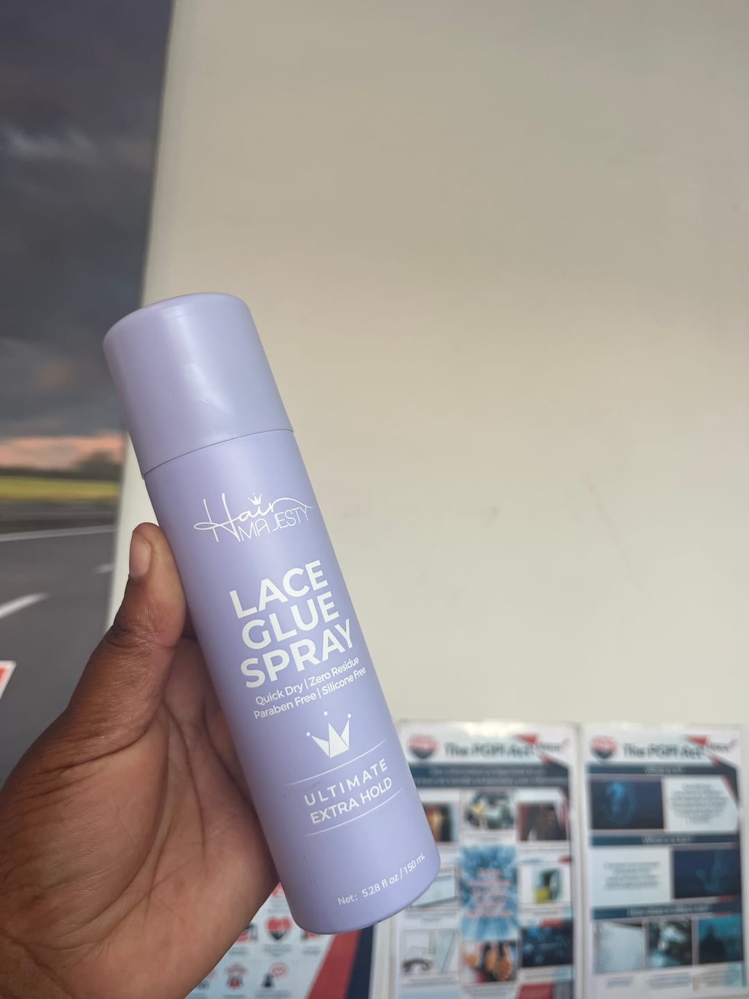 Customer photo review of Majestic Hold Ultimate Extra Hold Lace Glue Spray