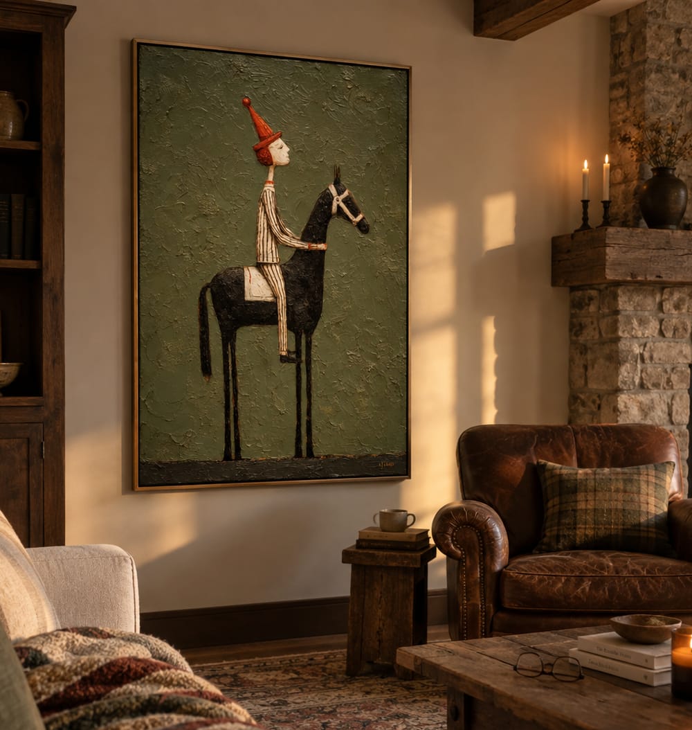 Customer photo review of Black Rider-Horse Painting