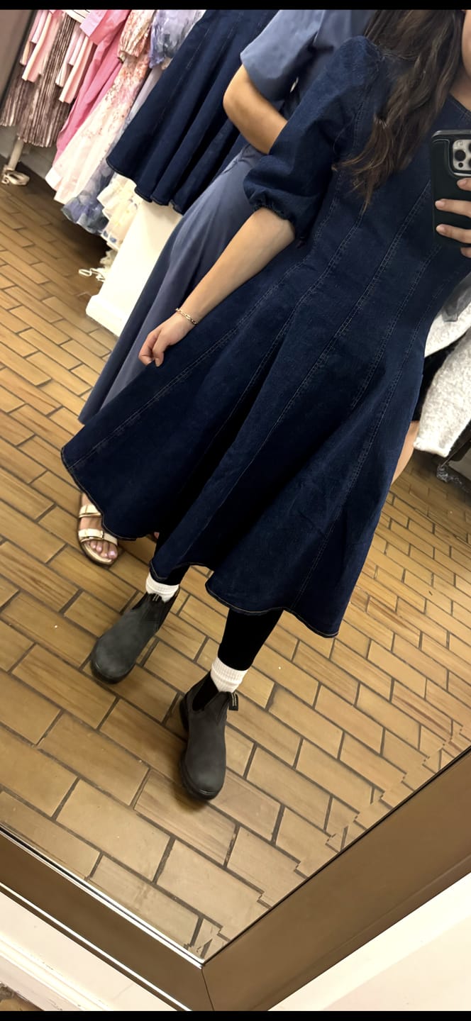 Customer photo review of Oxford Denim Dress