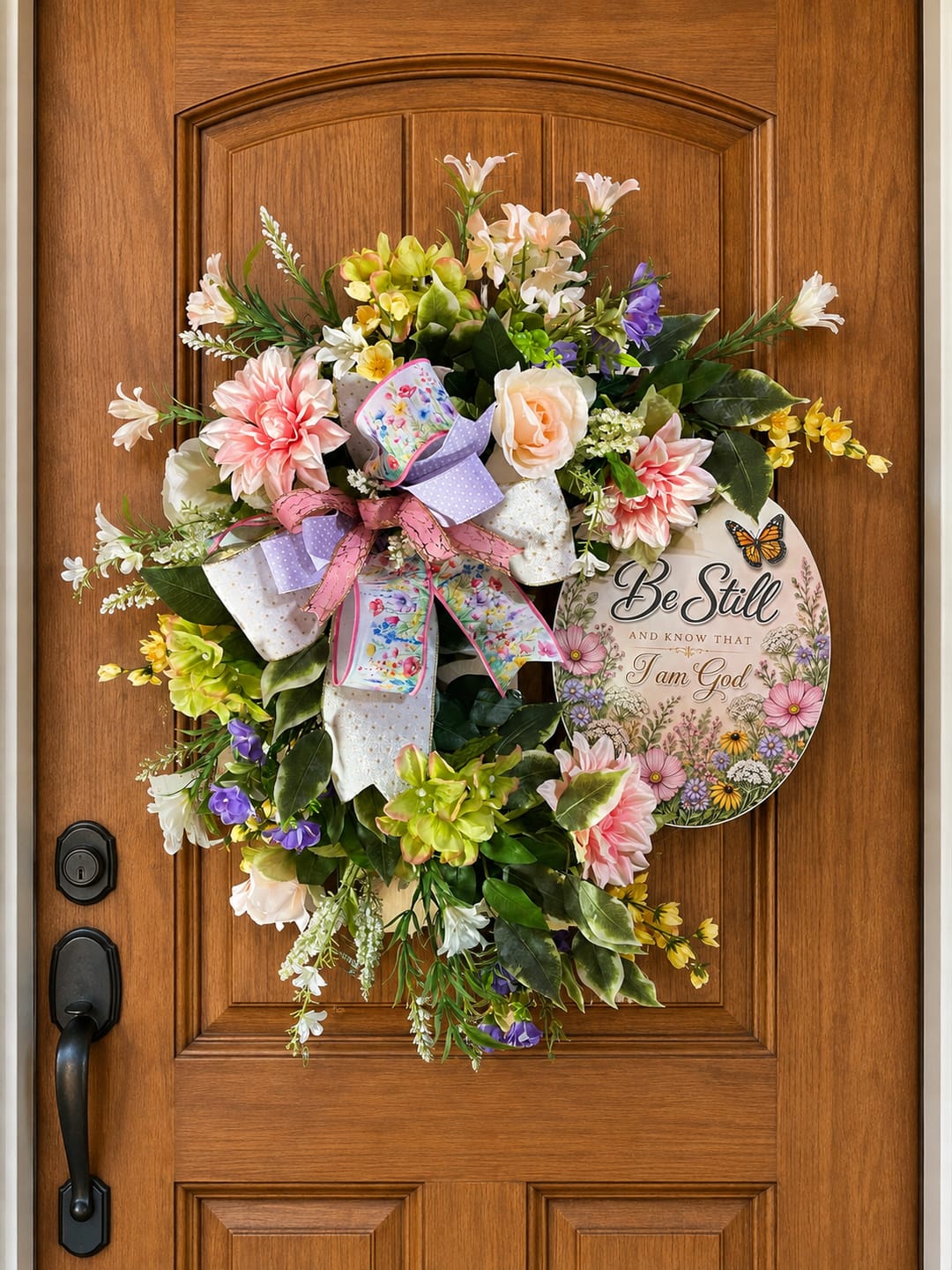 Customer photo review of Be Still and Know That I Am God, PS-W-0076, 12in Sign For Wreath, Wood Wreath Sign