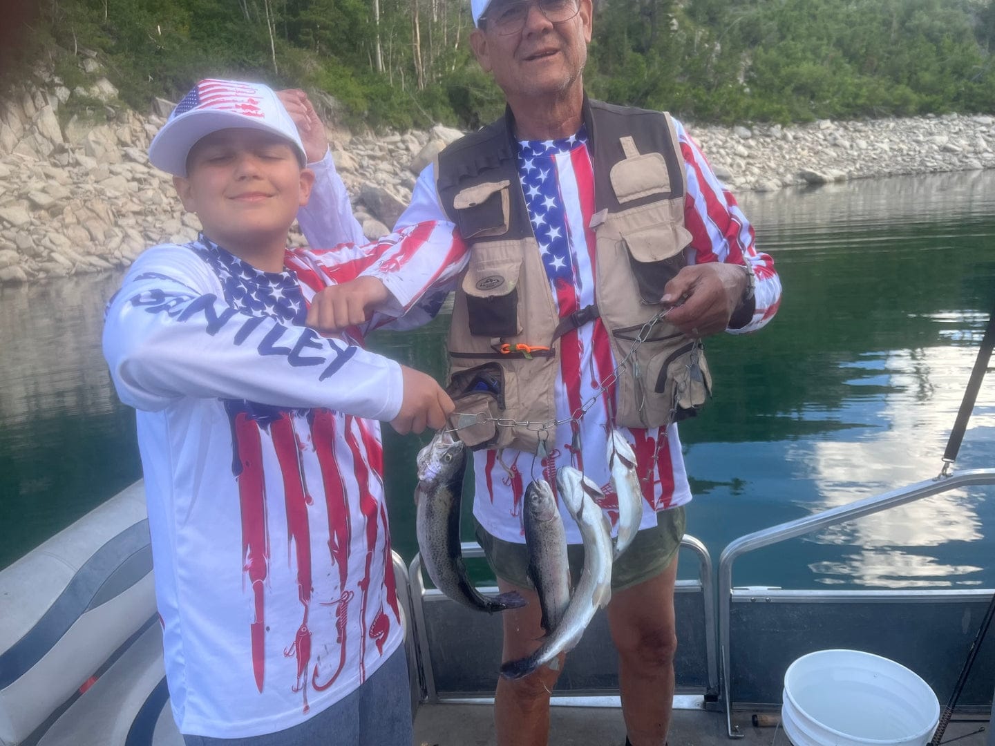 Customer photo review of Cowboy Riding Rainbow Trout T-Shirt Vintage Western Fishing Tee