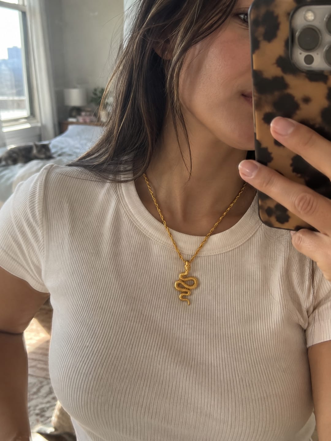 Customer photo review of Snake Gold Necklace