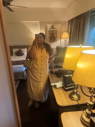 Customer photo review of Aahista Honey Stripe Kaftan Dress