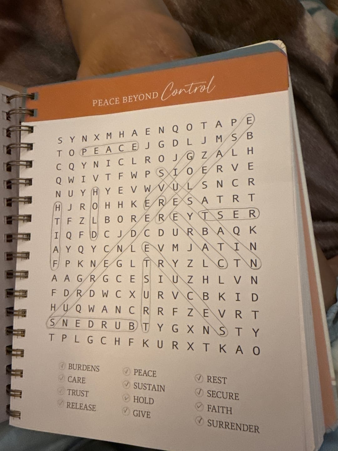 Customer photo review of Be Still: Word Search Devotional for Peace & Rest in God