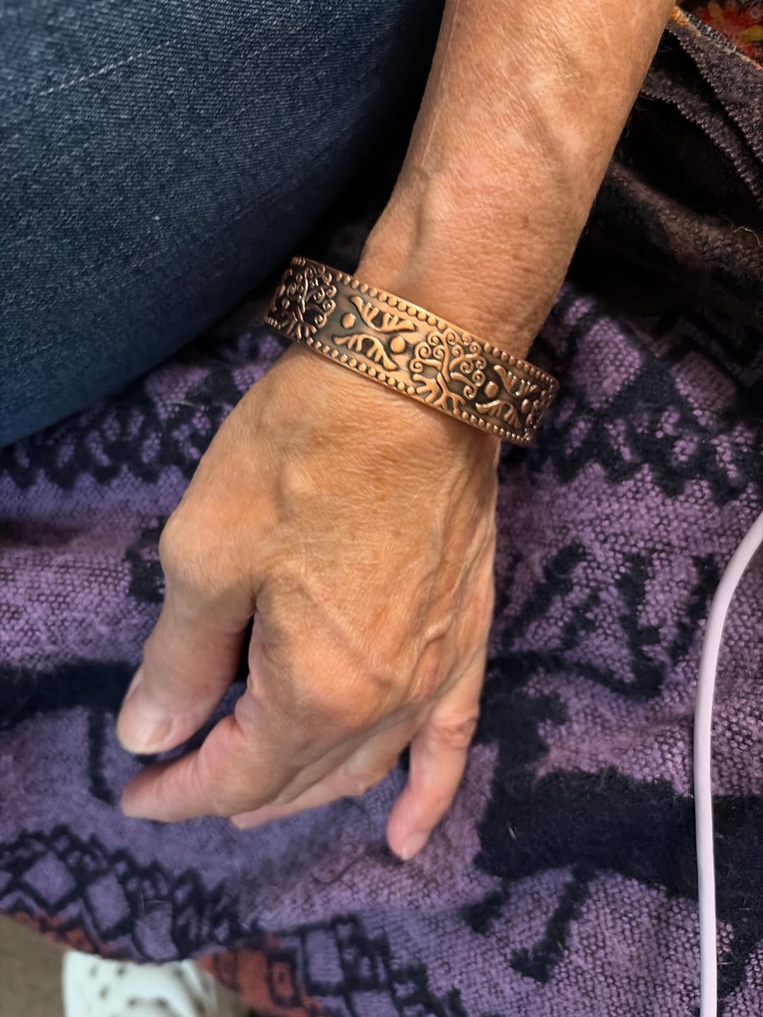 Customer photo review of Buddha Stones The Tree Of Life Copper Open Self Care Luck Bracelet Bangle