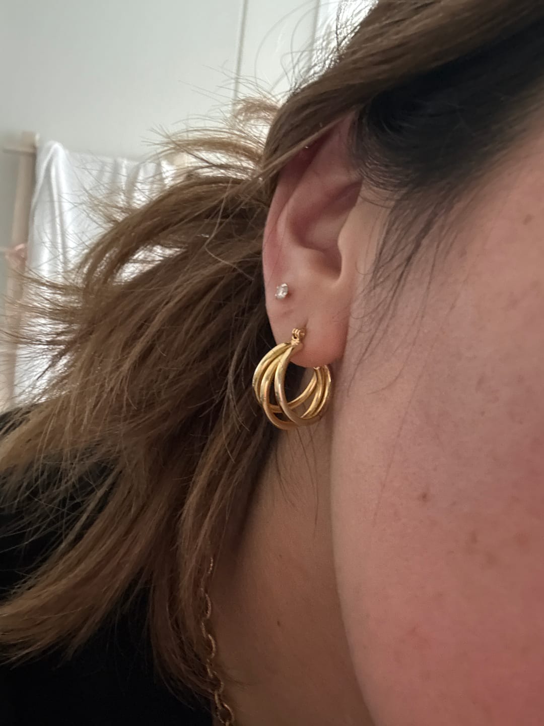 Customer photo review of Aros argolla triple bañado en oro