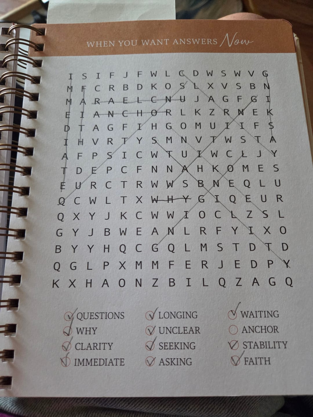 Customer photo review of Be Still: Word Search Devotional for Peace & Rest in God