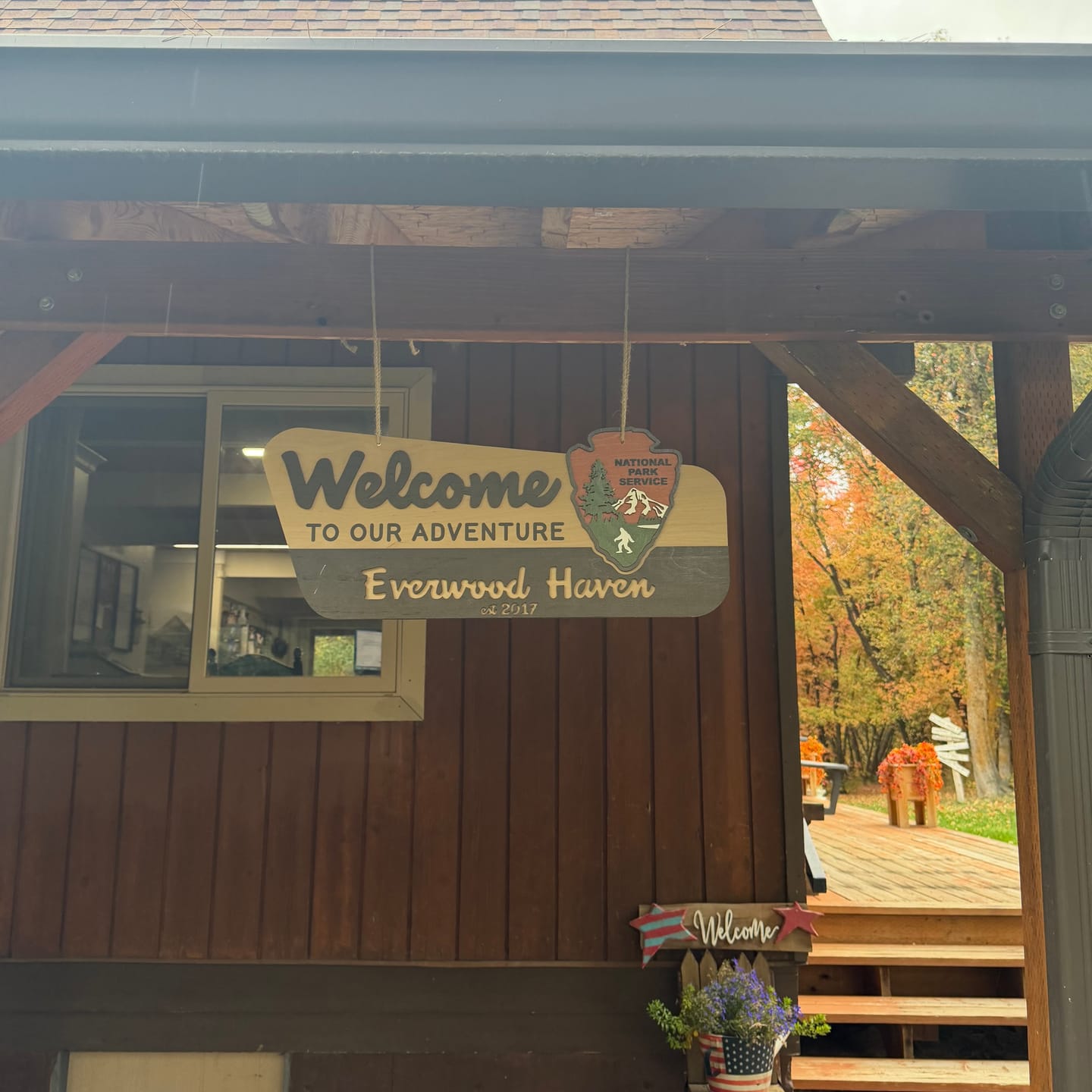 Customer photo review of 3D National Park Service Family Name Welcome Sign (Yeti Design)