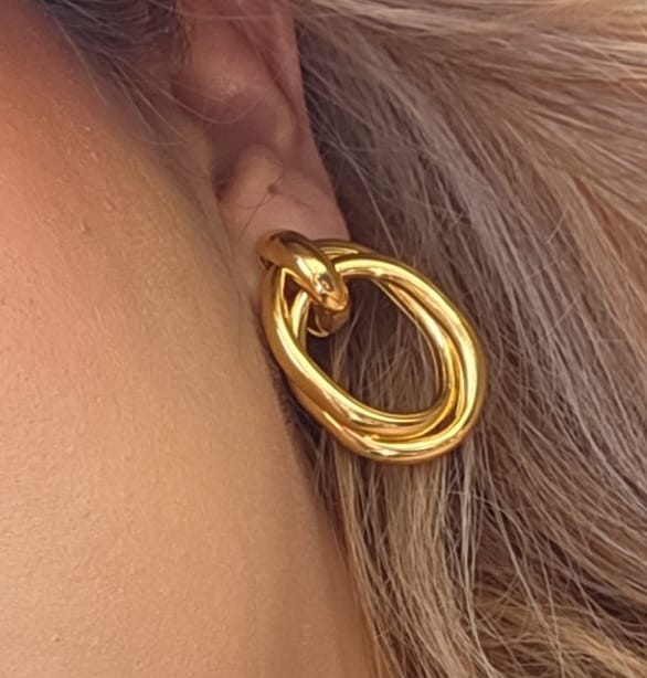Customer photo review of Par Arete Con Doble Aro Ovalado