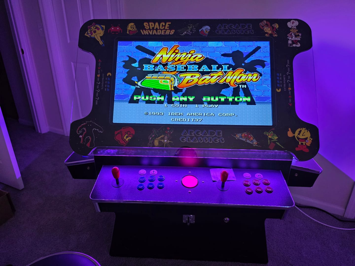 Customer photo review of Cocktail Arcade Machine 4600 Games 32 inch screen Tilt Up Black Multi Cade