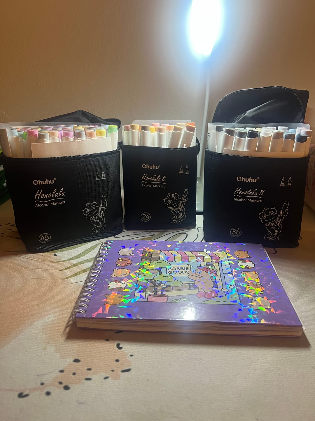 Customer photo review of Ohuhu Honolulu 36 Gray Tone Colors Dual Tips Alcohol Art Markers (New Color Codes)