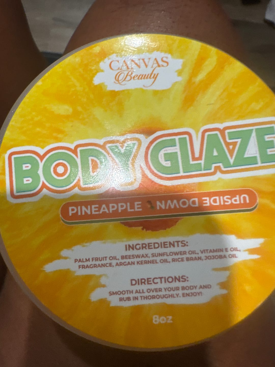 Customer photo review of (NEW) BODY GLAZE: PINEAPPLE UPSIDE DOWN