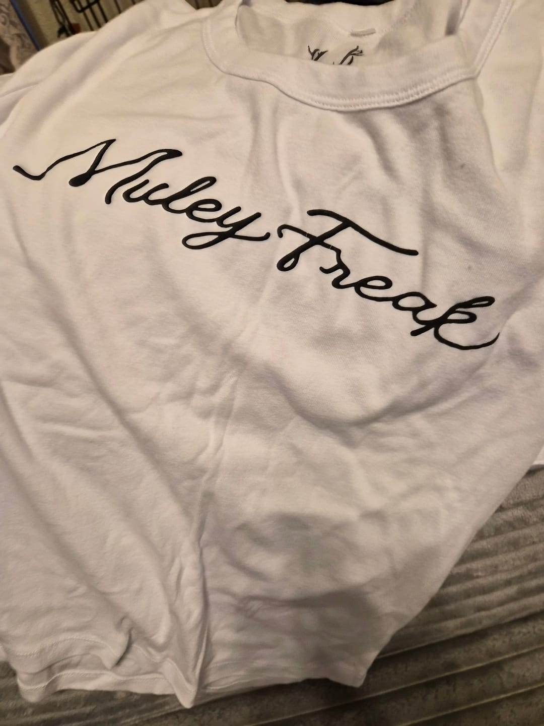 Customer photo review of Womens Cursive Fitted Tee