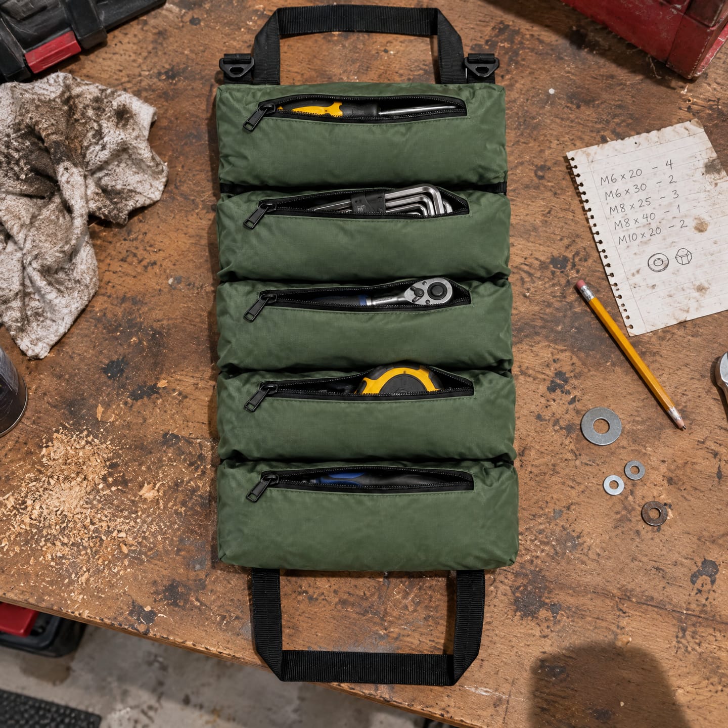 Customer photo review of TaskPack™ 5-Pocket Tool Organizer