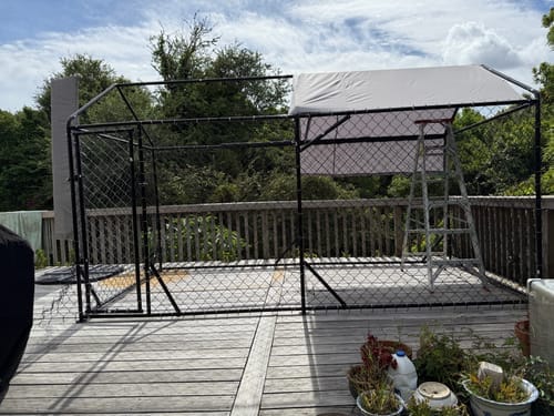 Customer photo review of Aegis Outdoor Dog Run With Roof Cover - 196x389x230cm