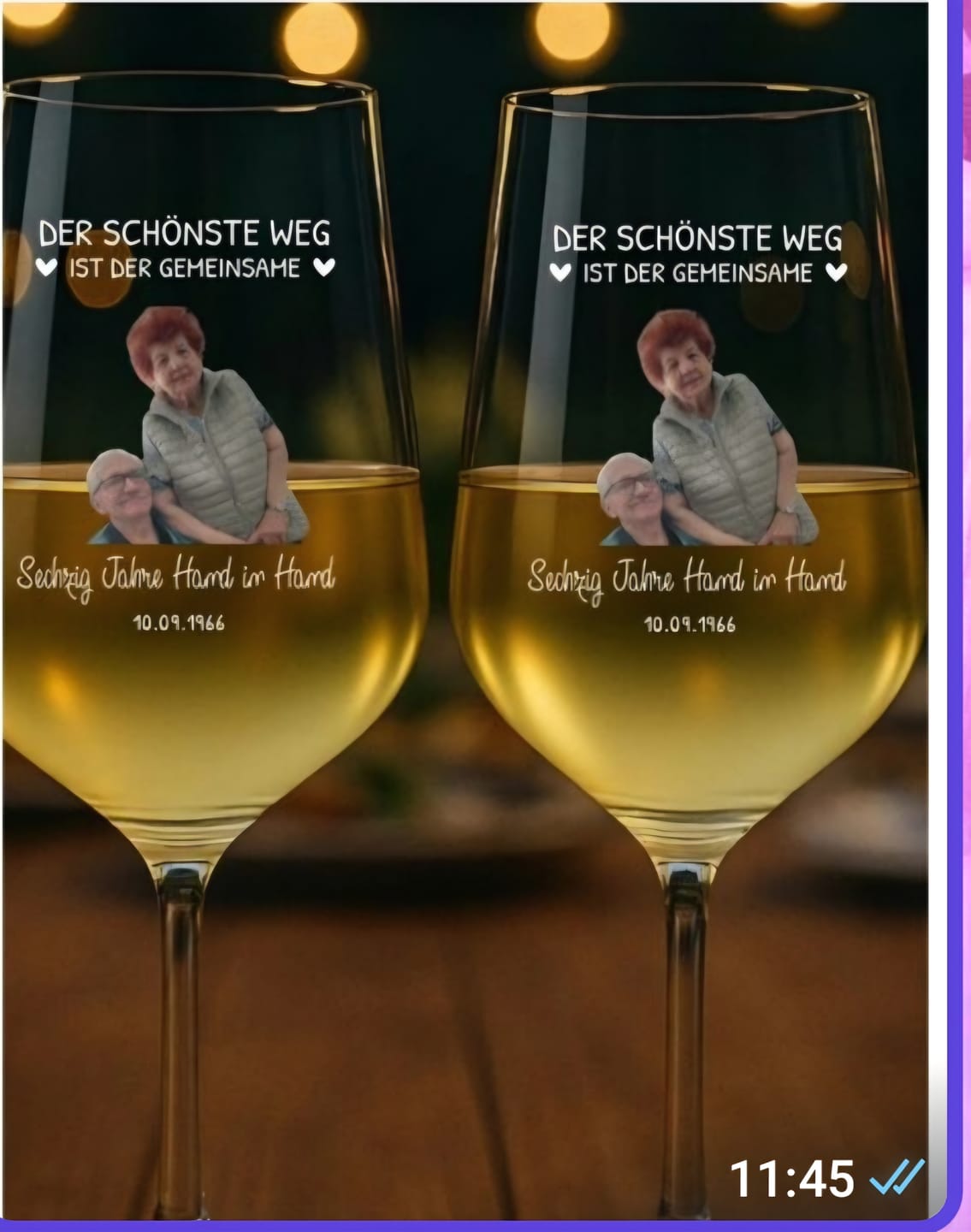 Customer photo review of Lieblingsmensch - Personalisiertes Weinglas mit Druck für Paare