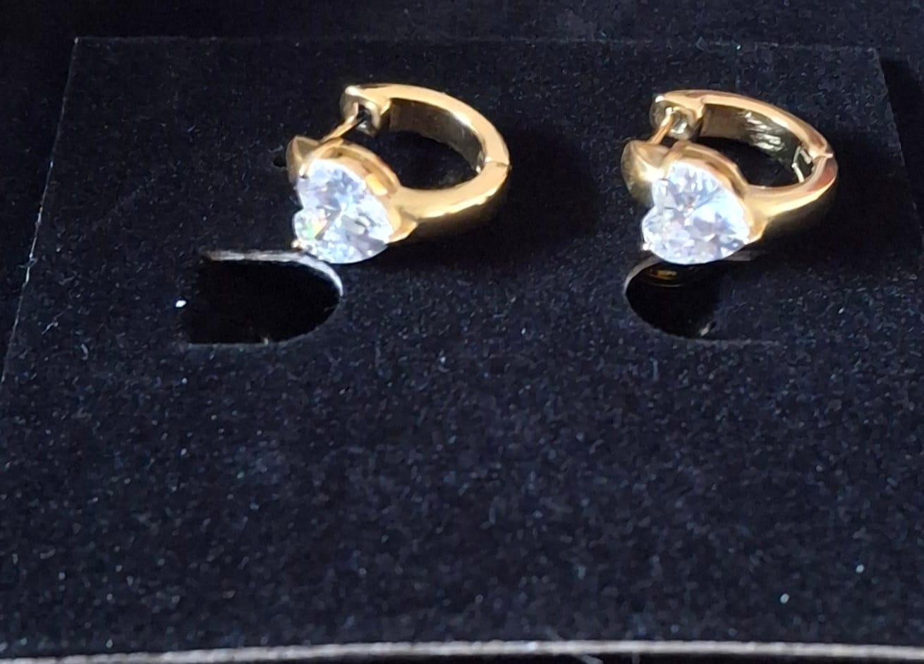 Customer photo review of The Amora Hoop Earrings