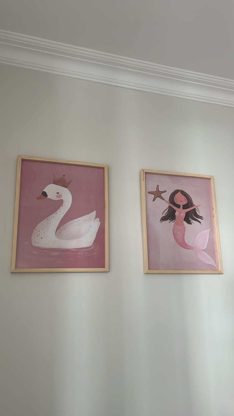 Customer photo review of Bohem Prenses Kuğu Kız Çocuk Odası Ahşap Tablo