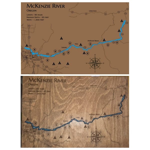 Customer photo review of Custom Lake Maps for Lake House & Cabin Decor