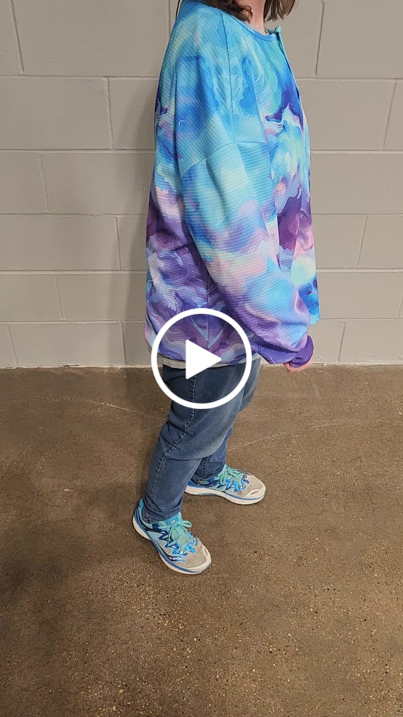 Customer video review of Casual Henley Collar Ombre Sweatshirt