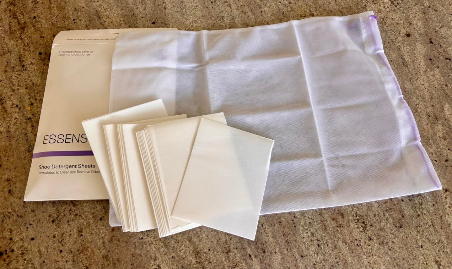Customer photo review of Shoe Detergent Sheets