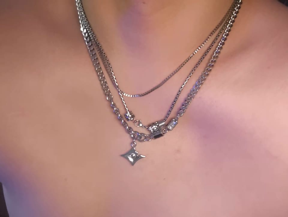 Customer photo review of Starburst Layered Necklace