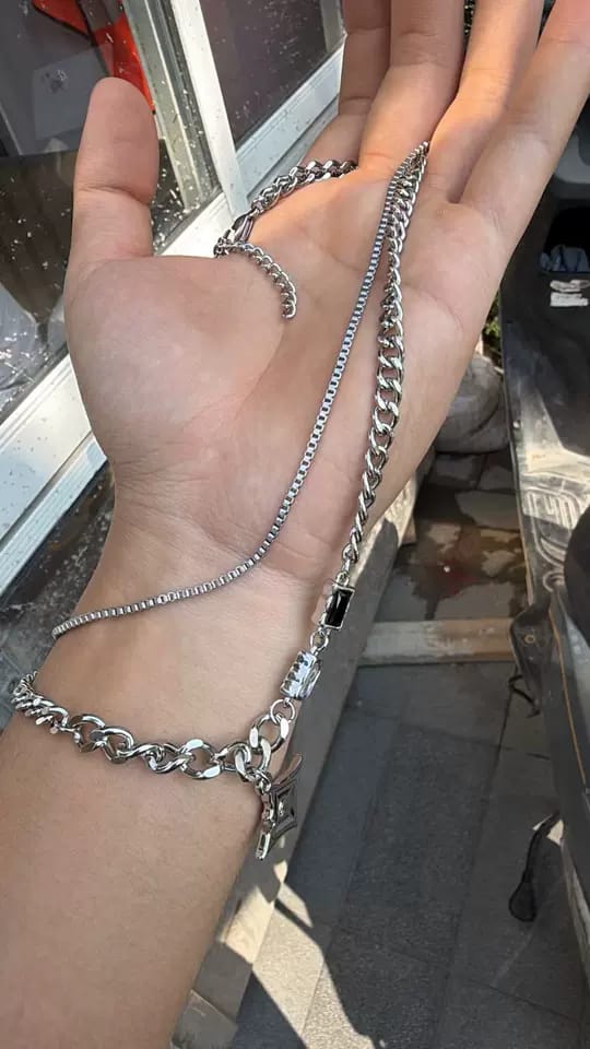 Customer photo review of Starburst Layered Necklace