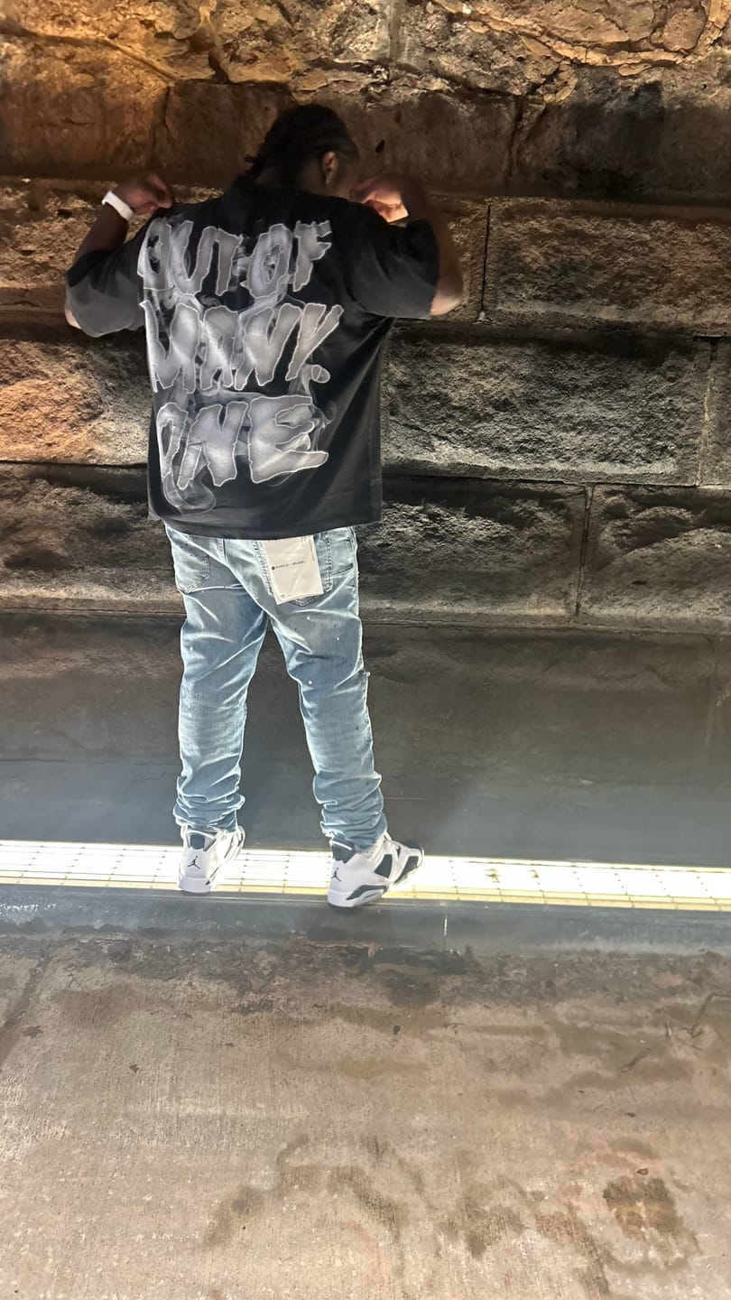 Customer photo review of Godspeed No Risk No Reward Tee Black Wash