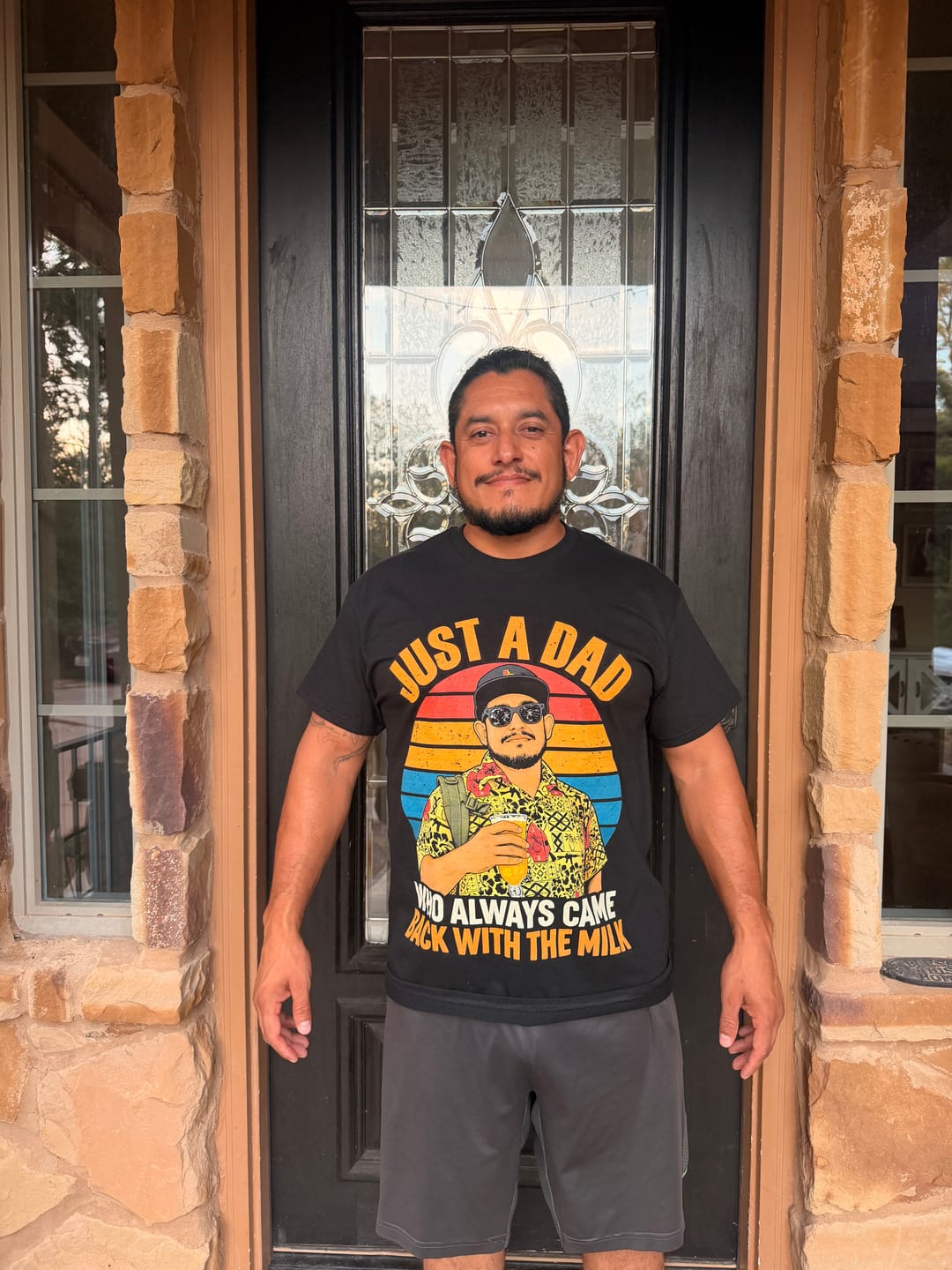 Customer photo review of Dad Milk| Custom T-shirt