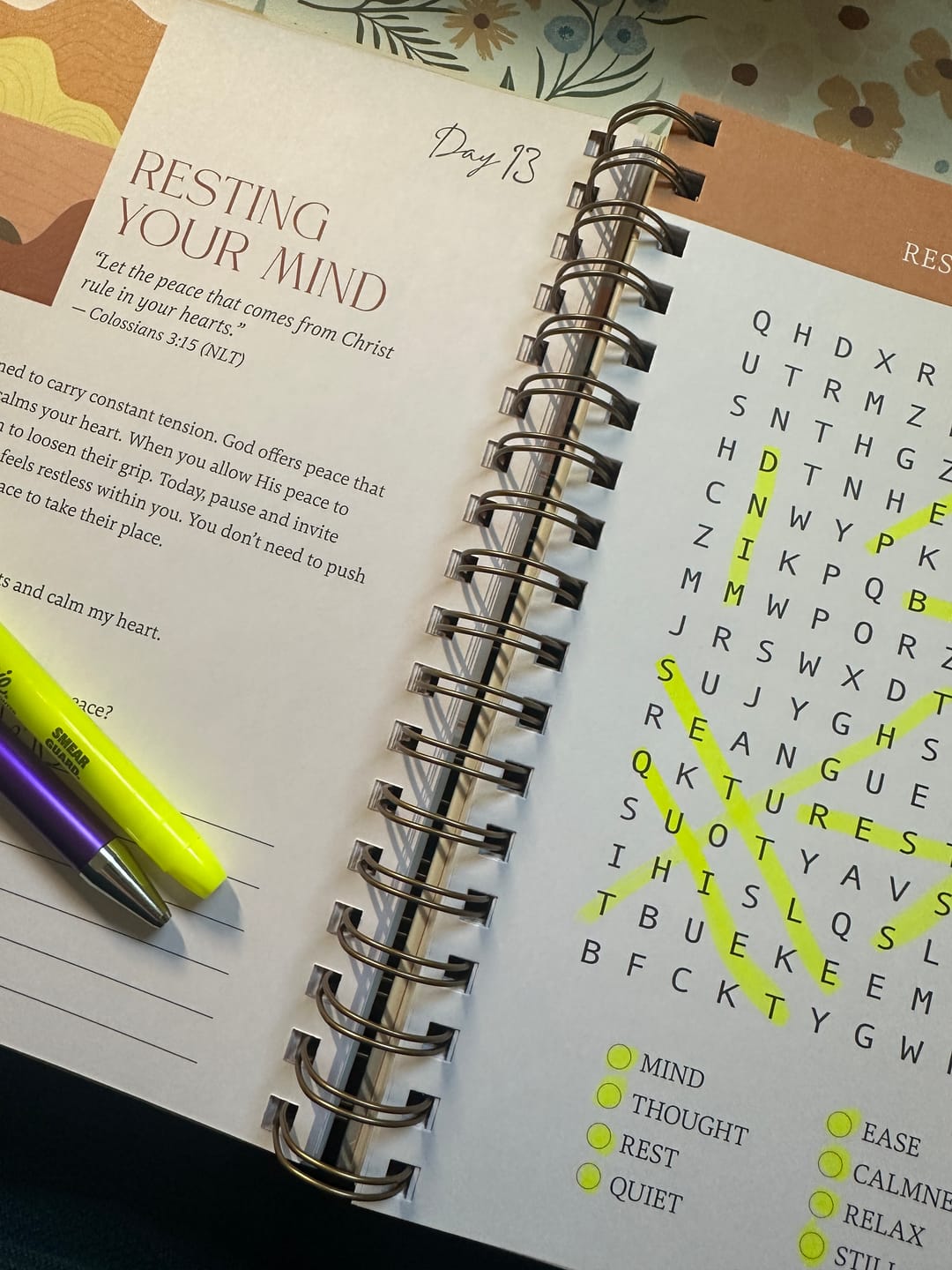 Customer photo review of Be Still: Word Search Devotional for Peace & Rest in God