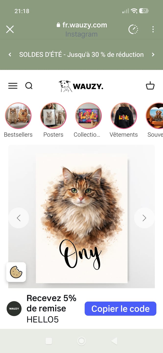 Customer photo review of Ton animal de compagnie en œuvre d’art – avec aperçu en direct, en poster ou sur toile.